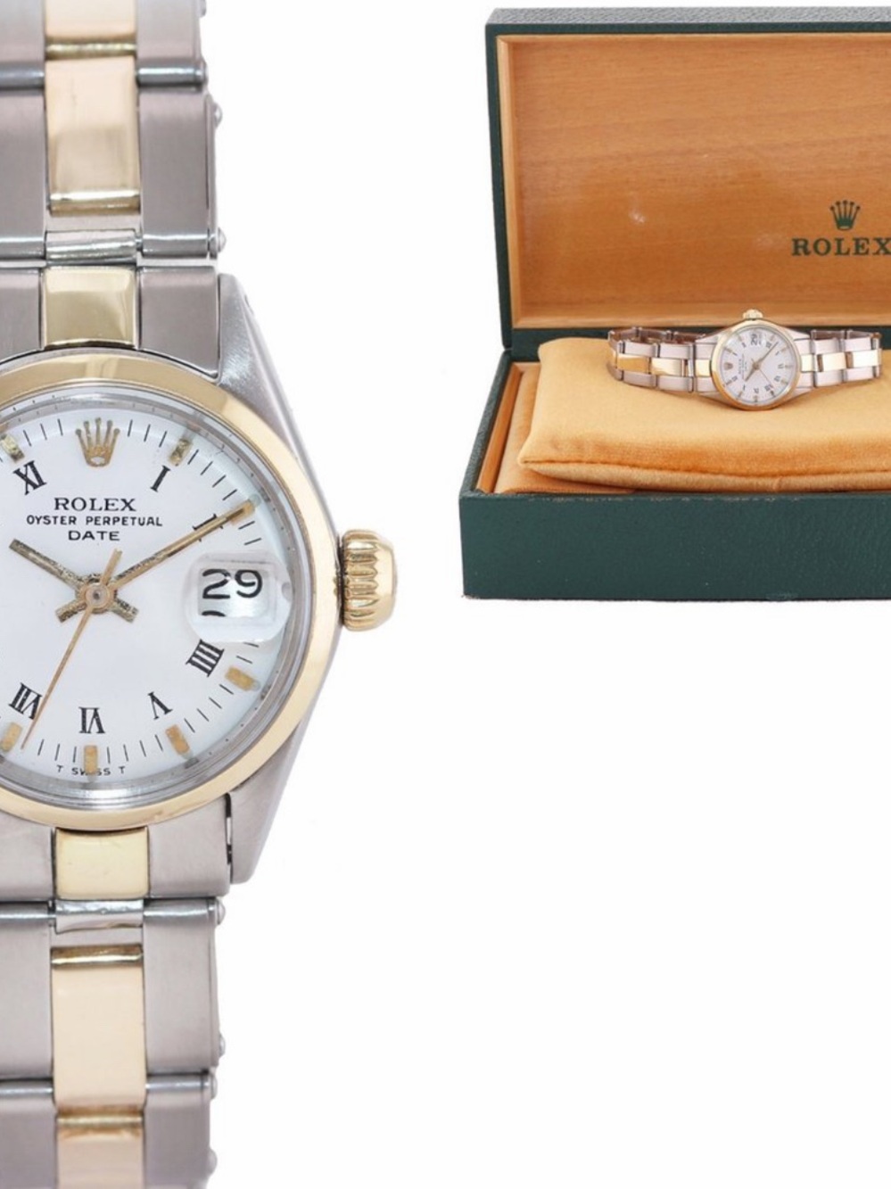 Rolex Women’s Two-Tone Gold & Silver Oyster Perpetual Date Watch